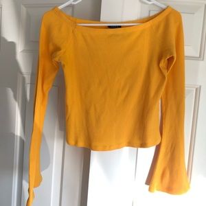 Cropped Bell Sleeve Top